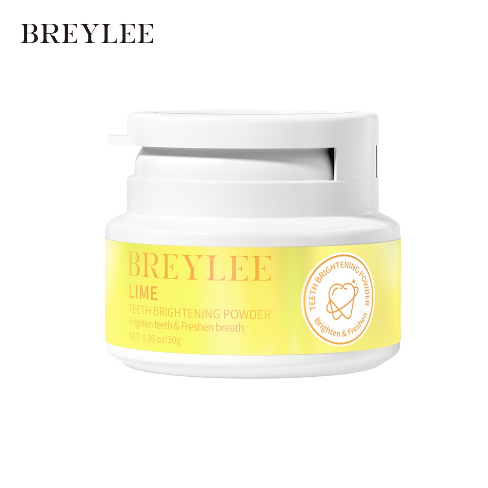 READY! BREYLEE WHITENING TEETH POWDER - PEMUTIH GIGI POWDER - PASTA GIGI PEMUTIH /Peach/Freezing Mint/Lime/Green Tea 30GR