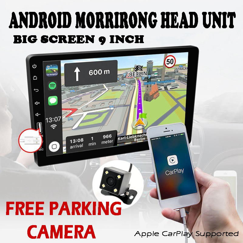 ANDROID IPHONE Mirroring Head Unit Mobil MP5 Double Singel Din 9 INCH
