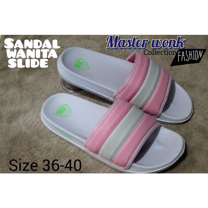 Sandal wanita Slide Slip on Sendal Anti Licin Ringan Selop Gokar masterwonk