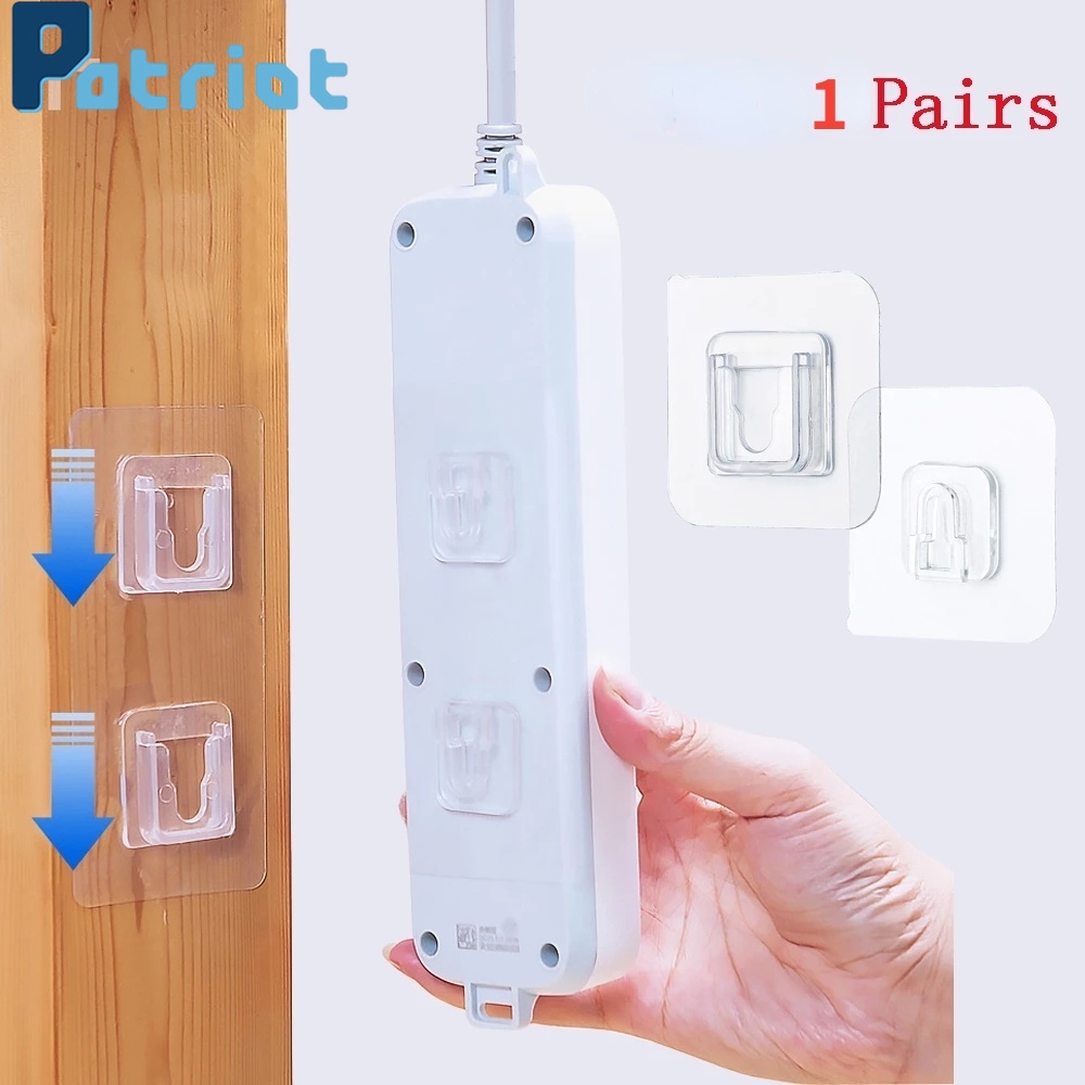 2 Pcs/set Double-sided Adhesive Wall Hooks for Hanging Racks / Bathroon  Under Box Shelf Rack Seamless Hanging Storage Hook