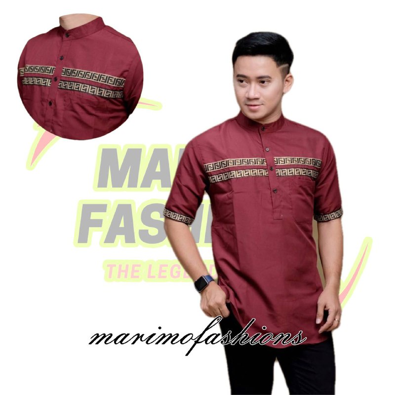 Baju Koko Kurta Pria Dewasa Lengan Pendek Material Catton Adem Serap Keringat