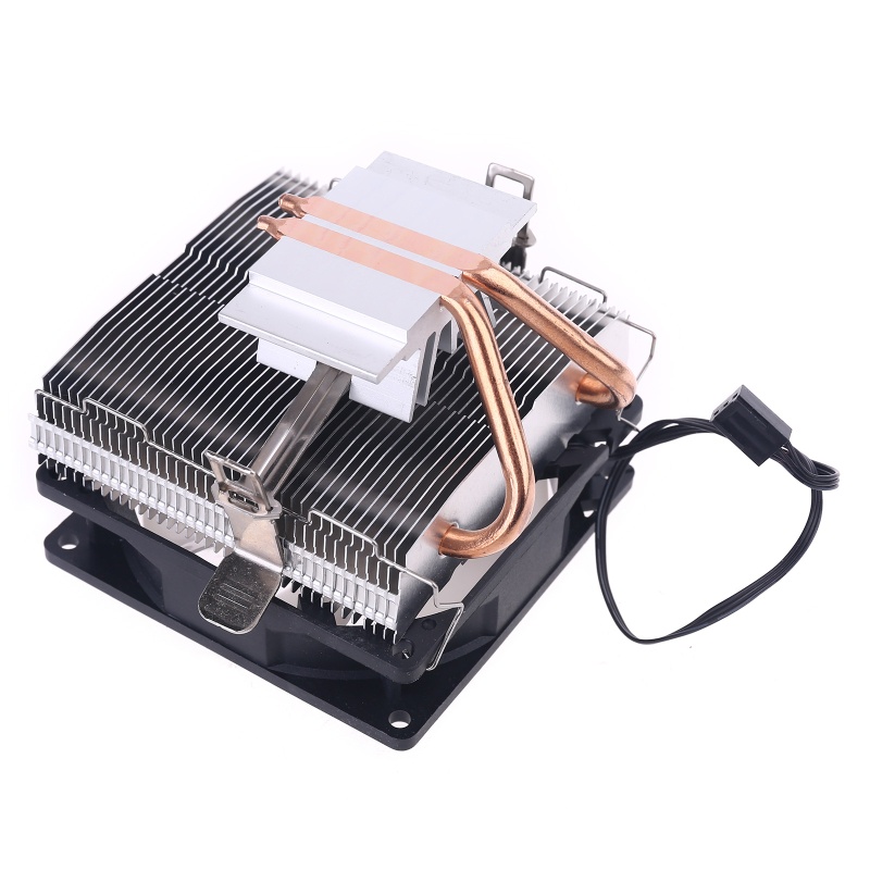 Bt Silent CPU Cooler LGA/2011/115X/775 3pin PC Pendingin Radiator 2tabung Tembaga 5warna LED Pendingin Kipas