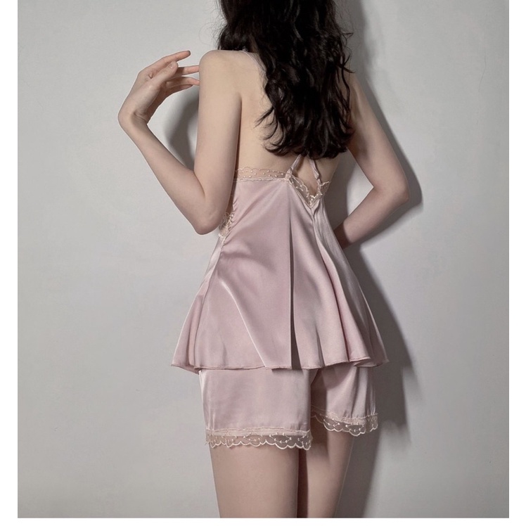 Sexy lingerie satin baju tidur sexy lingerie wanita / Baju tidur lingerie satin pajamas / Sleepwear pajamas 193-2