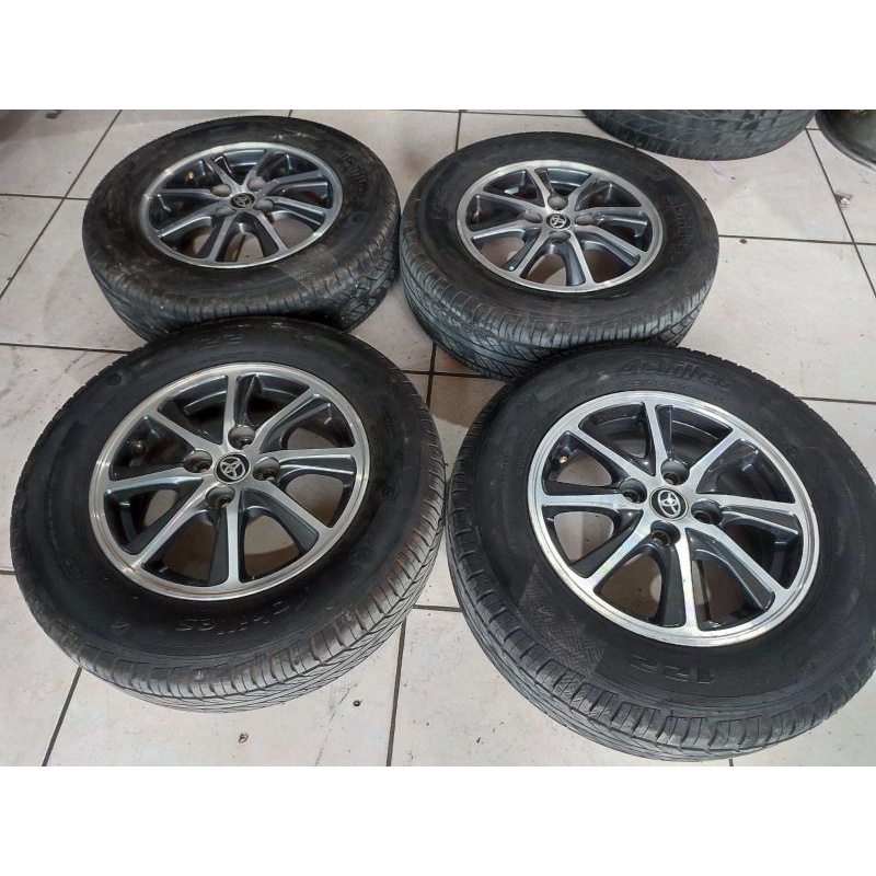 velg OEM std Toyota calya ring 14 pcd 4x100 plus ban Achilles 175 65 R14 Achilles Brio Agya Ayla Sig