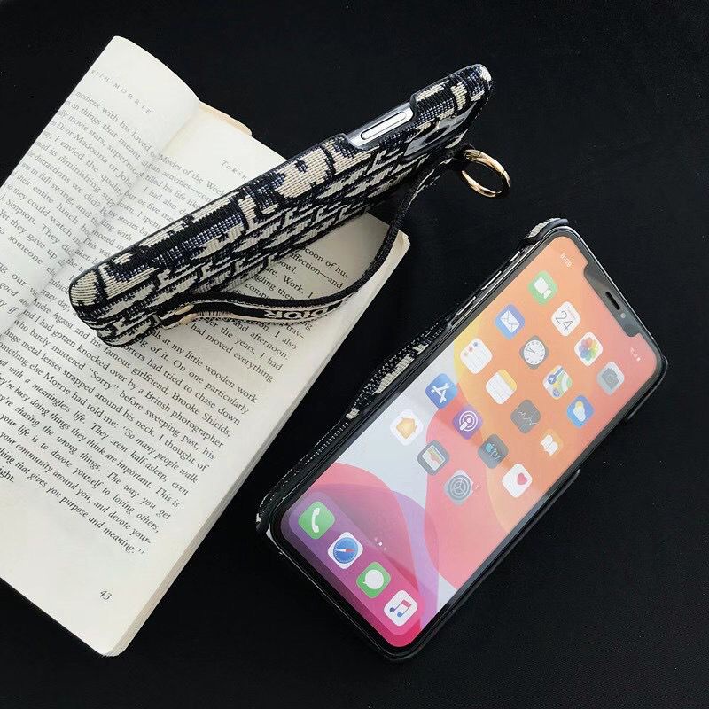 Case Fashion Christian Di*r Strap finger Iphone 7 8 7+ 8+ X Xs Xr Max 11 12 13 14 Pro Max 14+ 14Plus Plus FH43