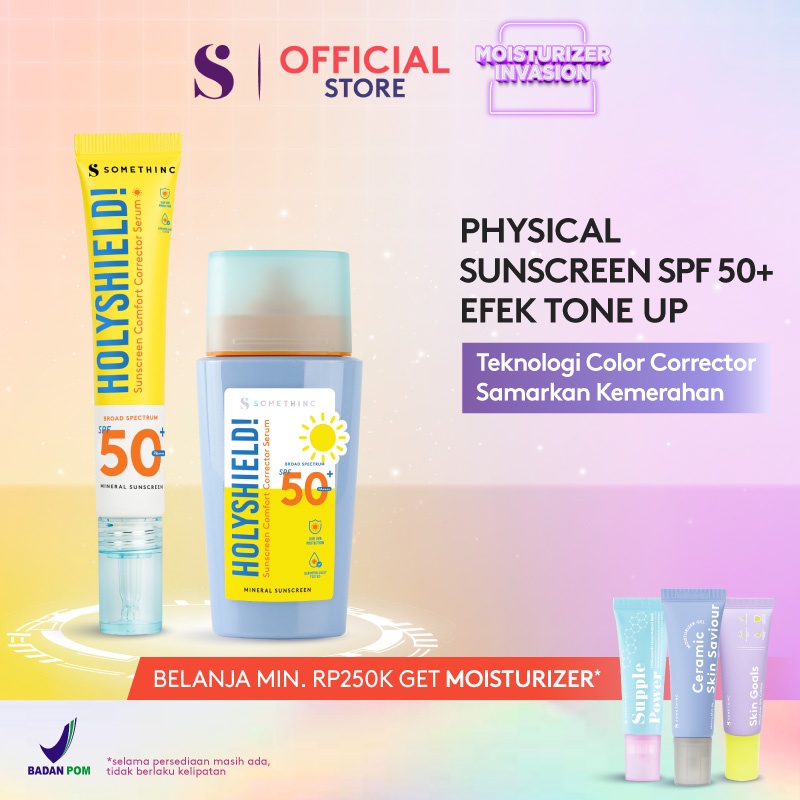 SOMETHINC Holyshield! Sunscreen Comfort Corrector Serum SPF 50+ PA++++  - Sunblock Pelindung dari Sinar Matahari