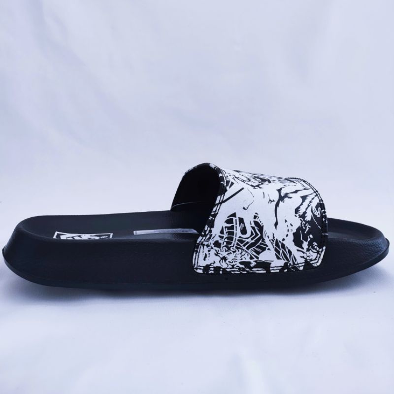 Sandal slop Marvel Hitam sendal slop pria sendal slop karet Original sendal slop wanita