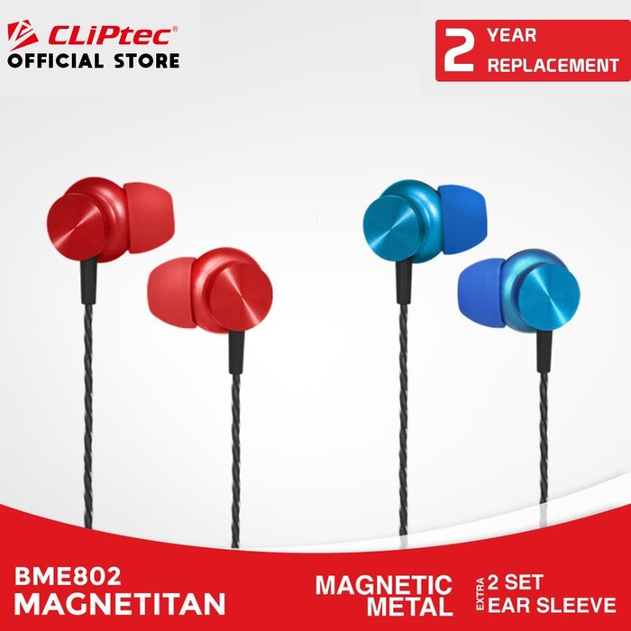 CLIPtec BME802 Earphone Magnetitan Metal With Microphone