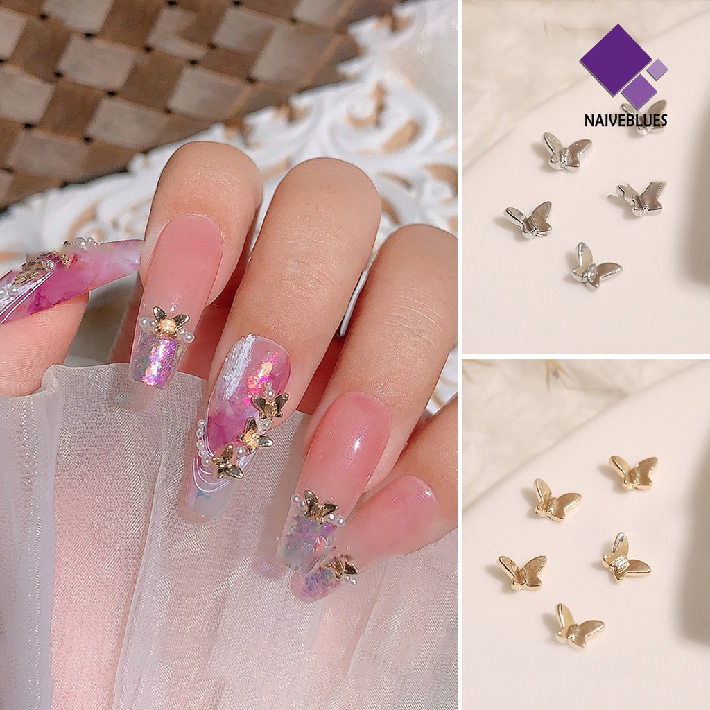 Naiveblue &gt; 10Pcs / Set Ornamen Bentuk Variasi Untuk Hiasan Kuku Nail Art 3D