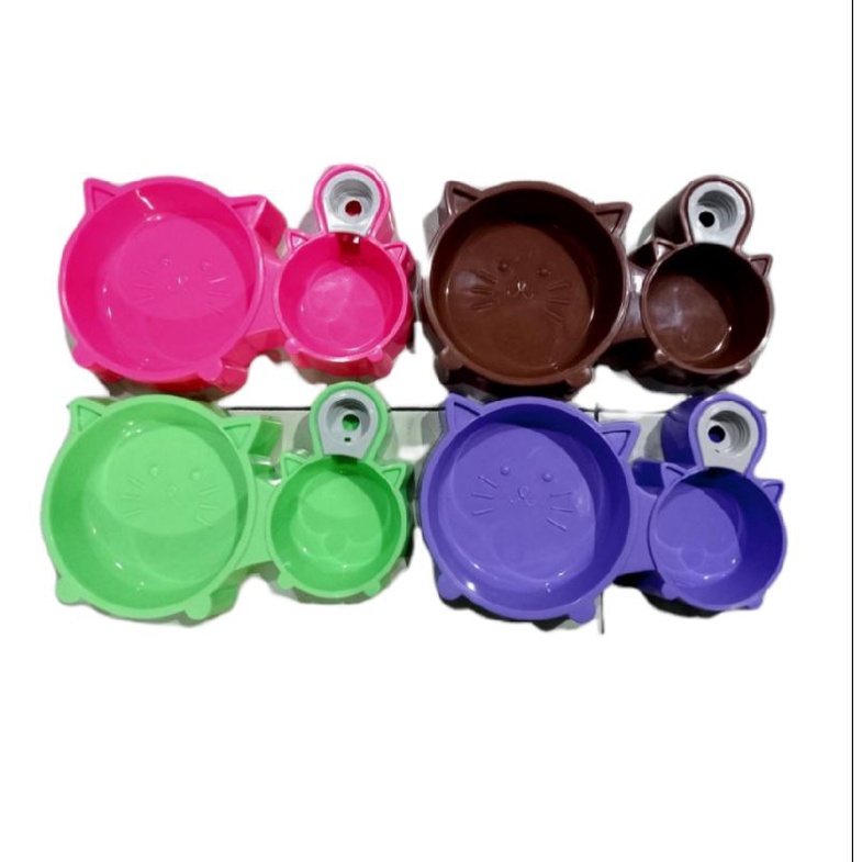 Z1 tempat pakan bulat dan dispenser untuk minum kucing (tanpa botol)