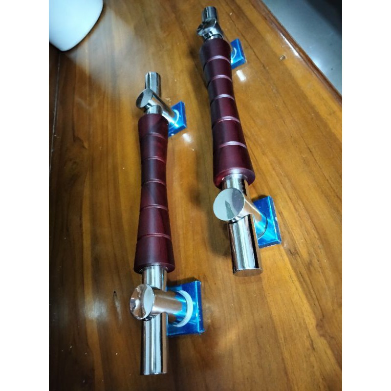 Handle Pintu Tarikan Pintu Stainless Kombinasi Kayu Maron