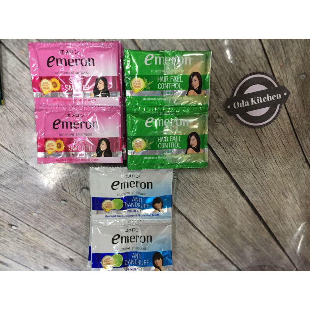 EMERON SHAMPOO SHAMPO NUTRITIVE  HAIR FALL CONTROL SOFT SMOOTH ANTI DANDRUFF 12x10ml