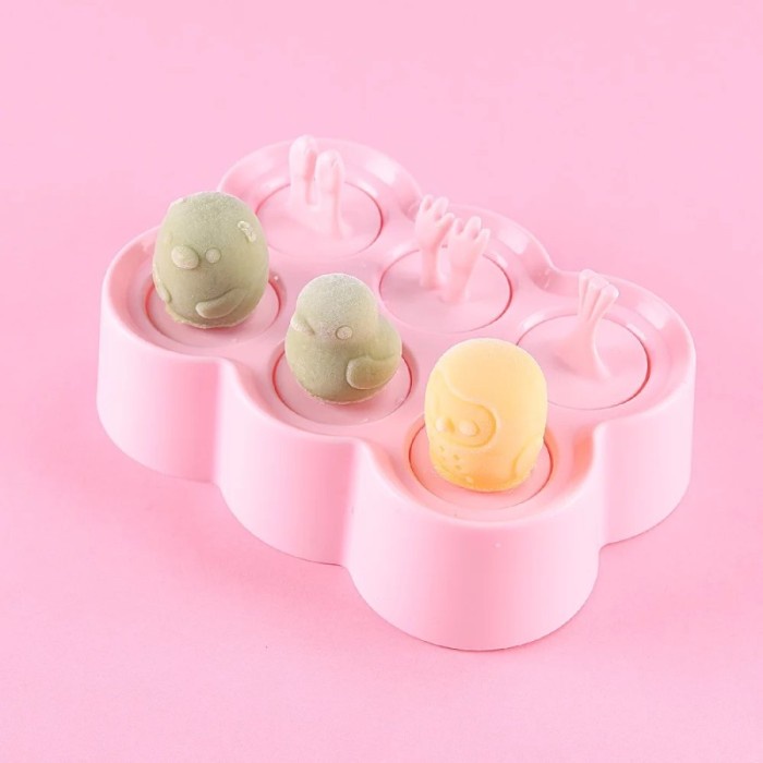 Cetakan Silikon Es Krim Puding Jelly Lucu Popsicle Mold 6cup Rectangle / cetakan es cream