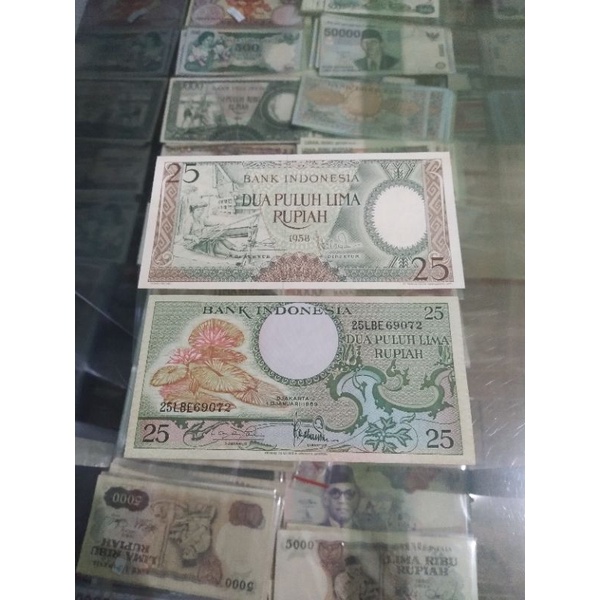 uang kuno set variant 25 rupiah asli