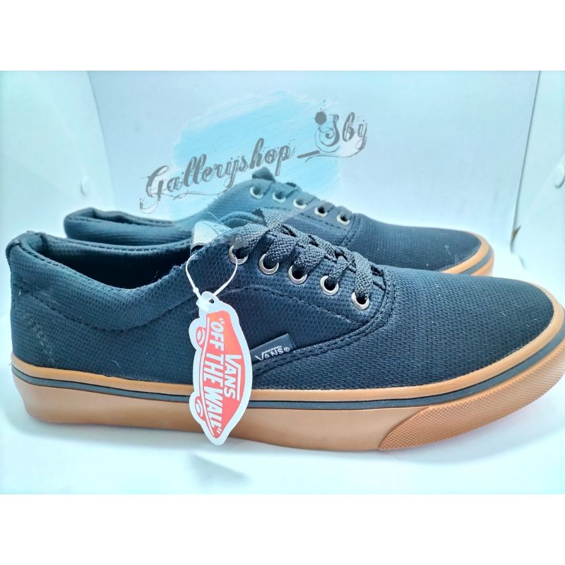 Sepatu Vans Authentic Black Gum Hitam Karet Sneakers Casual Sekolah Kerja Kuliah Formal Murah Awet