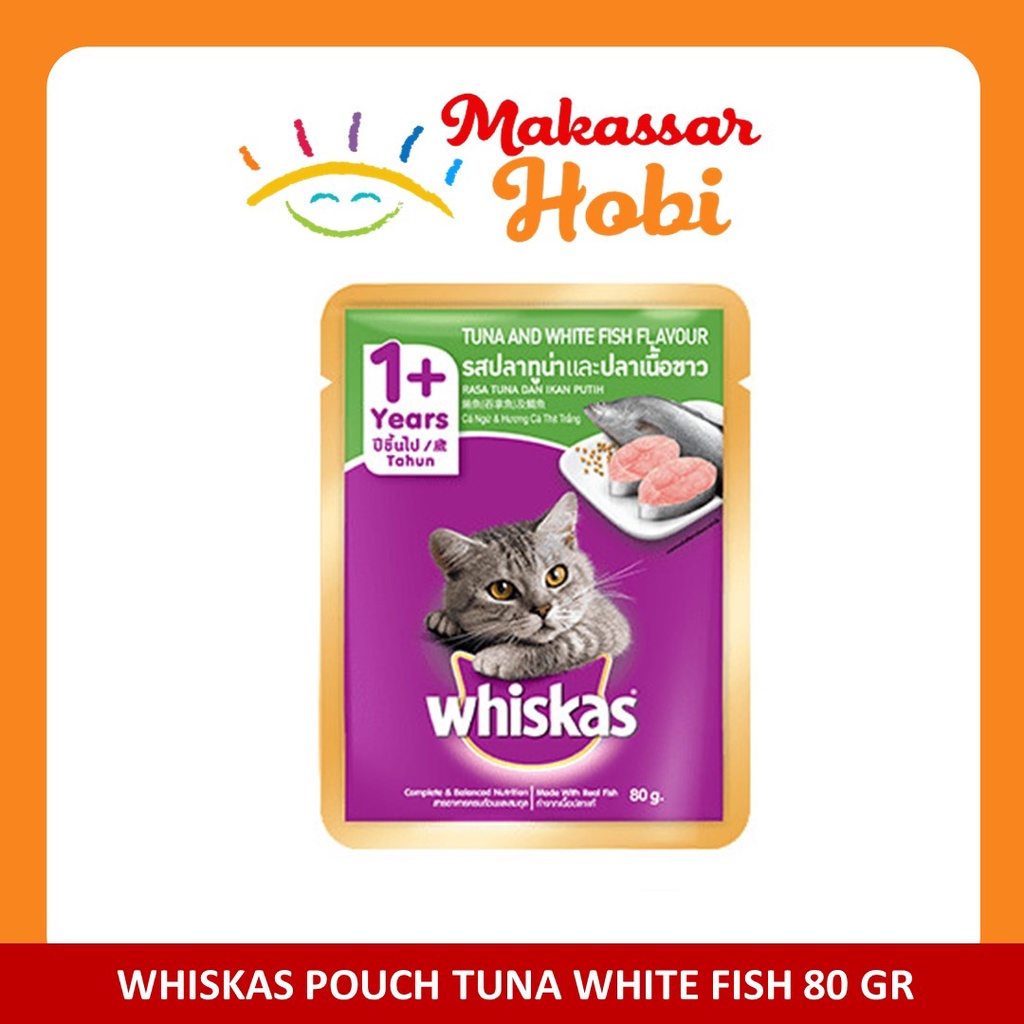 Makanan Kucing WHISKAS ADULT 85gr 85 gr gram Sachet Pouch Saset Basah Rasa Tuna Ocean Fish Mackerel Salmon Senior Murah Wet Catfood Cat Food