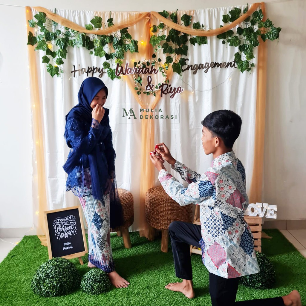 Dekorasi Lamaran Tunangan Backdrop Nikahan PhotoBooth DIY Akad Nikah Aqiqah Khitan Paket Mulia Y