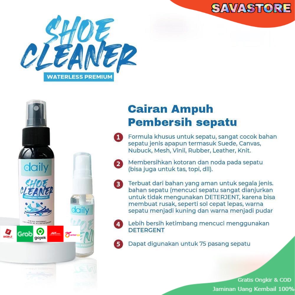 SHOE CLEANER CAIRAN AMPUH PEMBERSIH SEPATU DAN PEMUTIH SEPATU  DAILY WATERLESS SHOE CLEANER