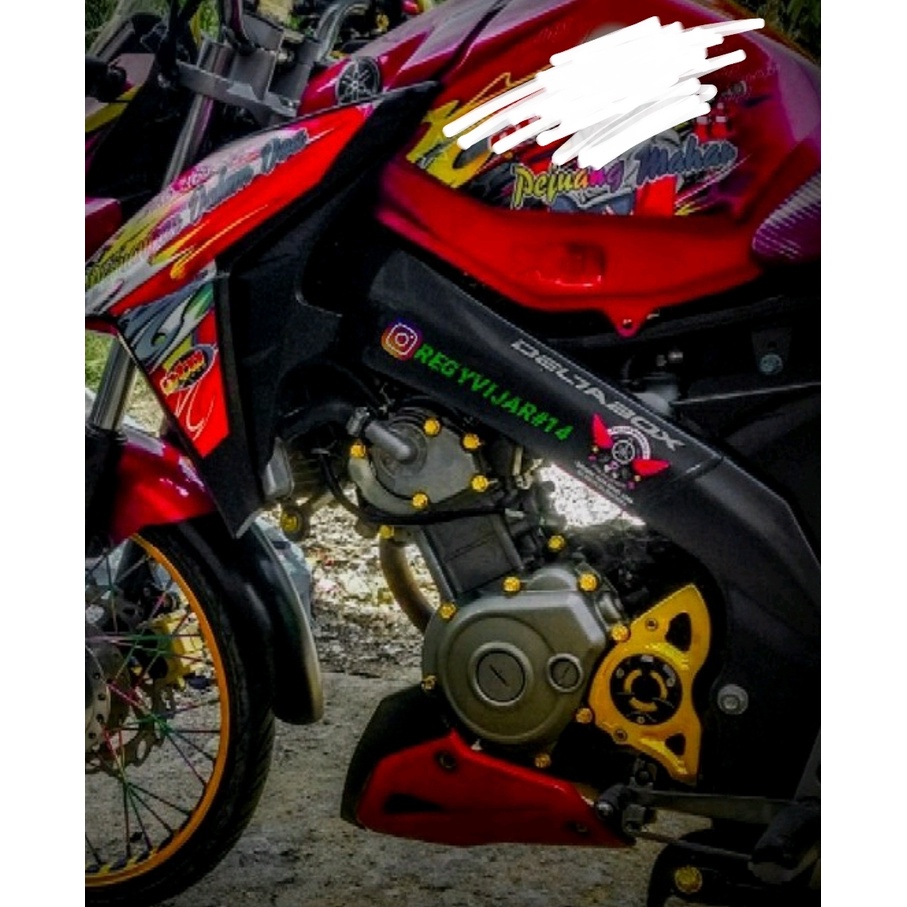 VARIASI TUTUP COVER GEAR TUTUP GEAR DEPAN MOTOR VIXION XABRE R15 V1 V2 DLL BAHAN FULL CNC