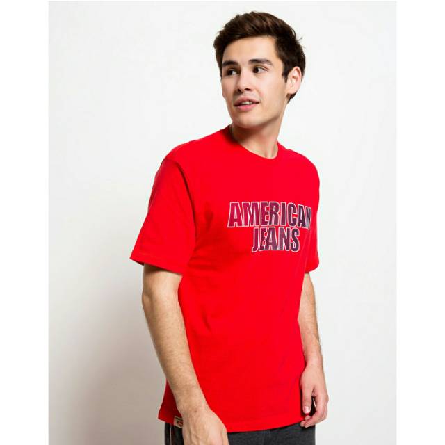 Kaos Cowok American Jeans Merah