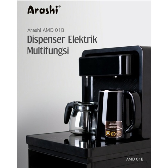 Arashi Dispenser Multifungsi Galon Bawah + Remote AMD-01B - Water Dispenser Multifunction Normal Warm Hot AMD 01B