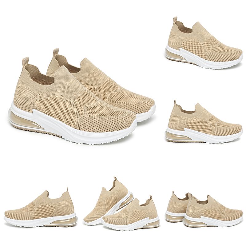 [GROSIR][COD] SEVEN_DAY SEPATU RAJUT WANITA OLAHRAGA TANPA TALI SPORT SHOES KHAKI A-668