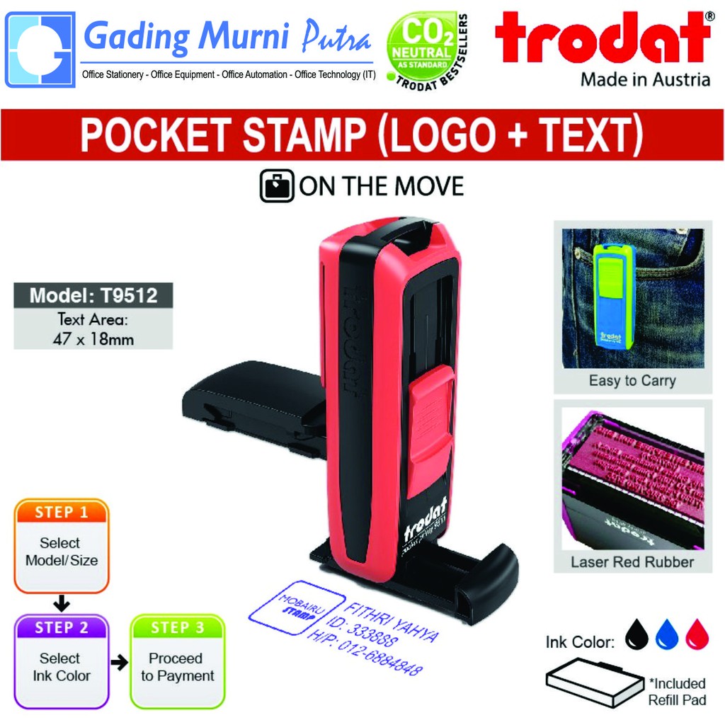 

Stempel Pocket Trodat 9512 Pemesanan Stempel Saku