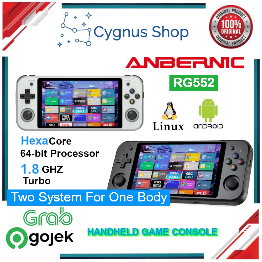 Anbernic RG552 Retro Game Console Dual systems Android Linux Pocket