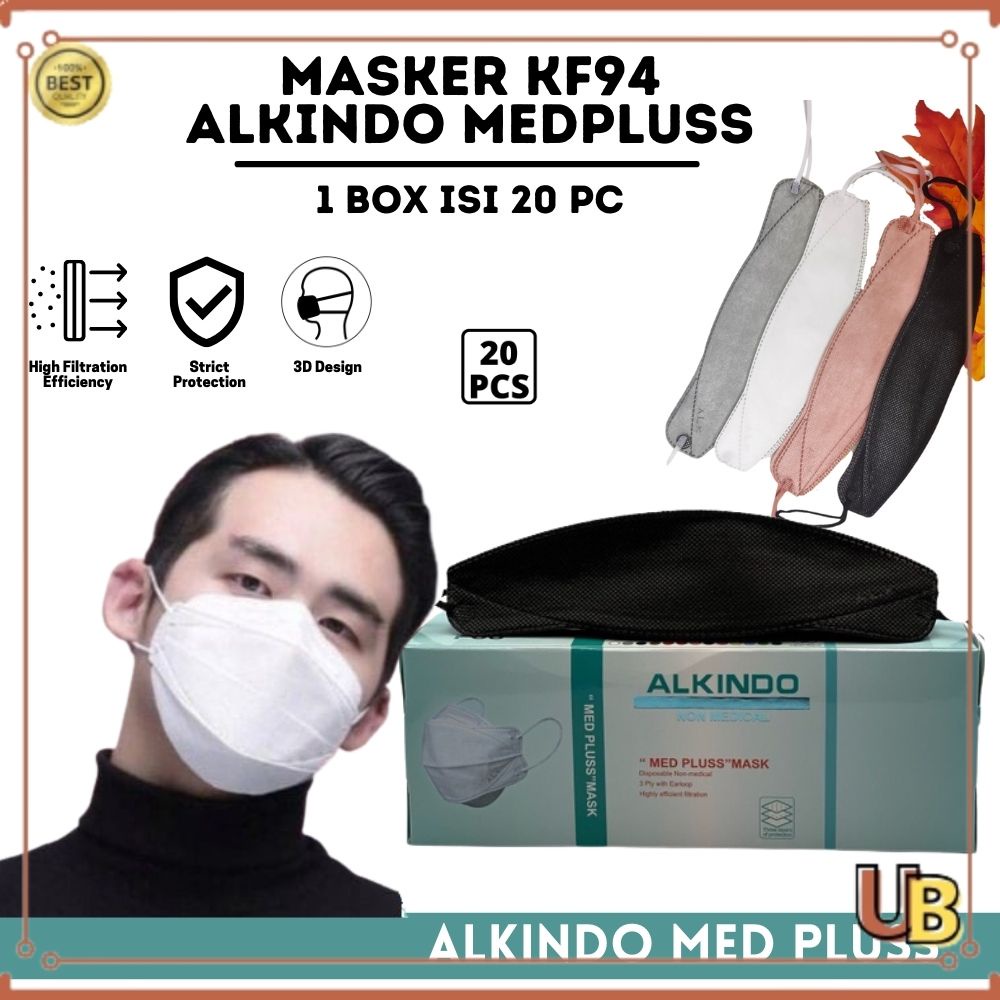 Masker KF94 EVO 4D Alkindo Med Pluss Plusmed 1 Box 20pcs UDB