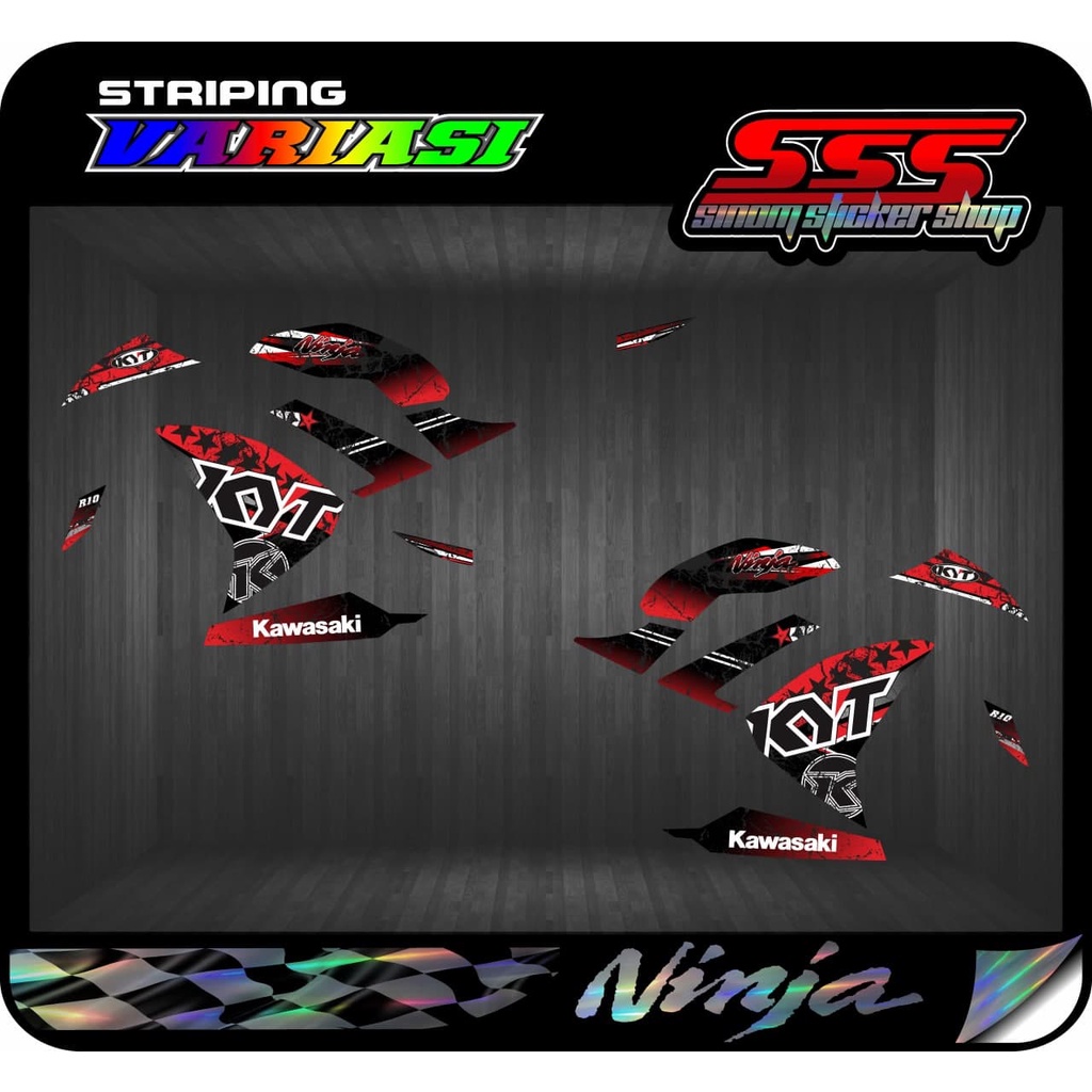 Decal Striping Variasi Kawasaki Ninja 250 FI Motif R10