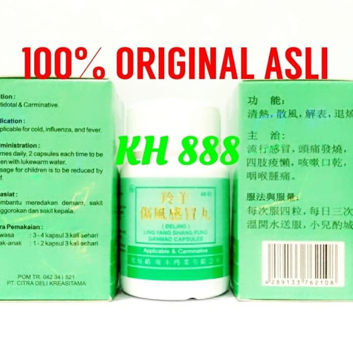 Obat Cina China Deling (Ling Yang Shang Fung Ganmao capsules)- obat sakit kepala, Resep Leluhur