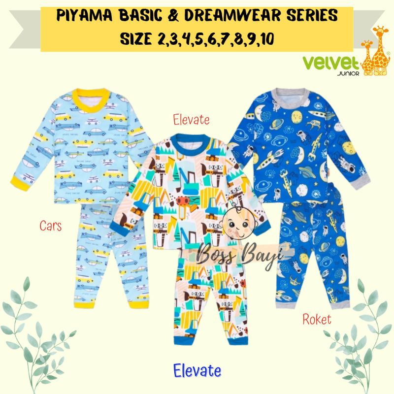 VELVET JUNIOR Piyama Anak / Setelan Oblong Panjang Celana Panjang size besar 4,5,6,7,8,9,10