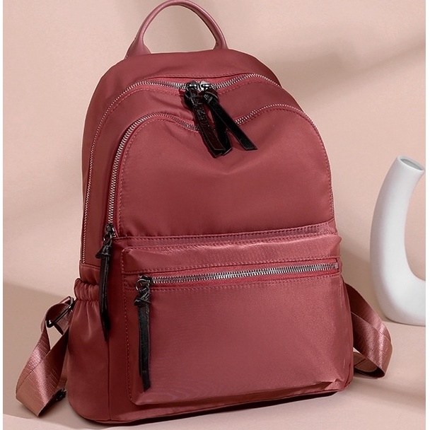 TAS RANSEL WANITA ANTI AIR IMPORT KOREA MERAH KASIMA TA491M2 BACKPACK REMAJA GENDONG PUNGGUNG CEWEK SEKOLAH KULIAH KERJA BESAR SIMPLE KEKINIAN BATAM