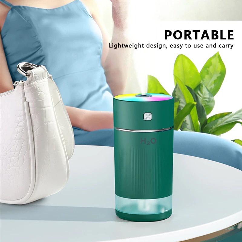 AIR HUMIDIFIER ULTRASONIC AROMATHERAPHY OIL DIFFUSER PORTABLE FZ010 240ML DENGAN BATTERY RECHARGEABLE 500MAH