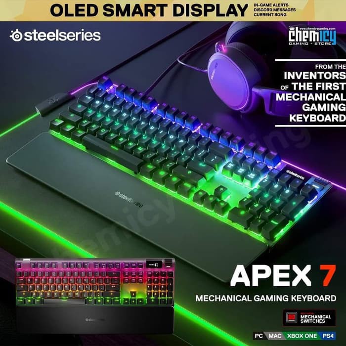 Steelseries Apex 7 Fullsize RGB OLED Mechanical Gaming Keyboard