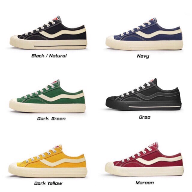 SEPATU VENTELA PUBLIC LOW BLACK NATURAL / NAVY / DARK YELLOW / OREO / DARK GREEN / MAROON