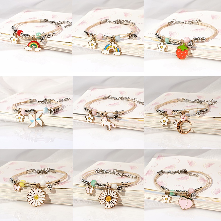 Gelang Couple Daisy Etnik Bead Tali persahabatan Braided Bracelet/Friendship Adjustable