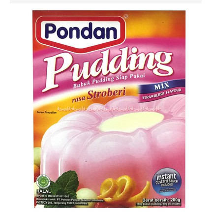 Pondan Pudding Bubuk 200gr Puding Siap Pakai Mix Chocolate Stroberi Mangga Tepung Puding Instan Premik 200 gr