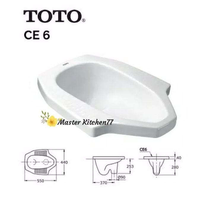 Closet / Kloset jongkok Toto CE 6 / Toto CE6 / Putih / Untuk lt.2