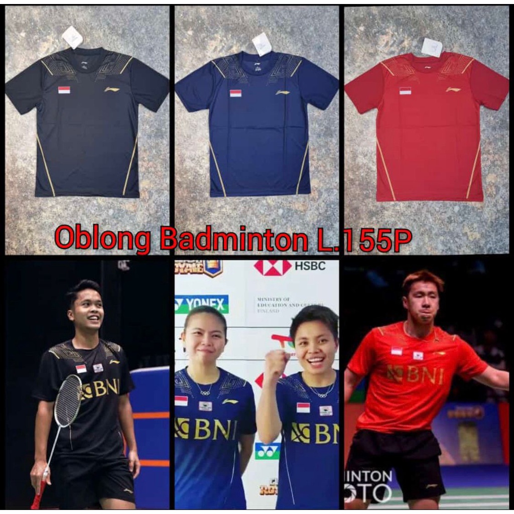 Baju BADMINTON BULUTANGKIS Lining L.155 Navy