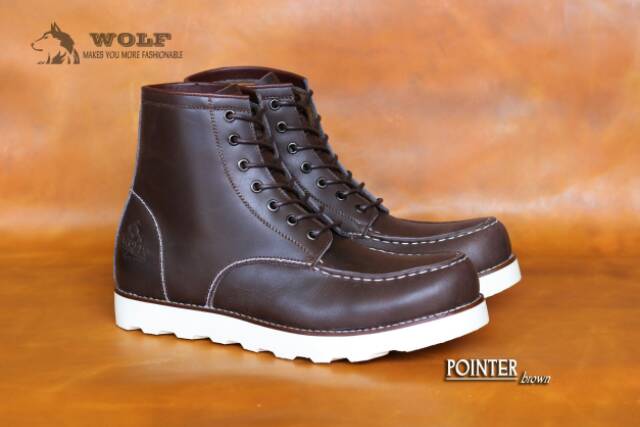 SEPATU BOOT KULIT ASLI (KULIT SAPI) WOLF PONTER ORIGINAL