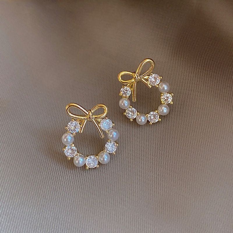 ANTING BULAT PITA FULL PERMATA ACCESORIES EARRINGS AKSESORIS ANTING ANTING LUCU KOREA JEWELRY FASHION