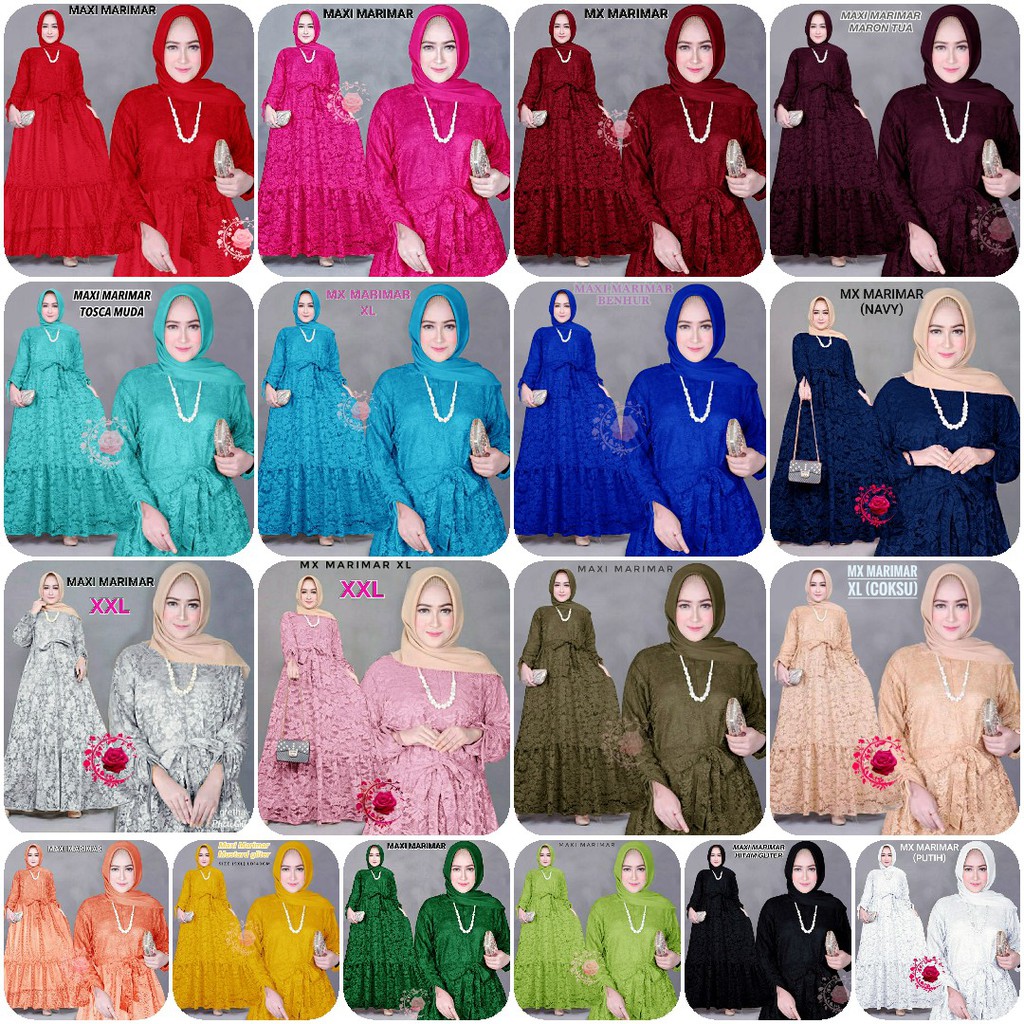 AC MAXI MARIMAR DRESS GAMIS JUMBO XXXXL GAMIS BRUKAT TULANG GAMIS BUSUI GAMIS CORNELI 18 WARNA