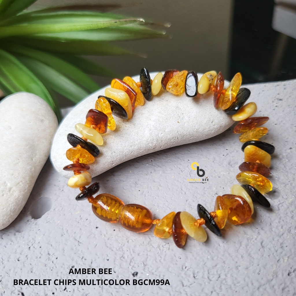 PROMO Gelang Amber Anak Balita Premium Glossy Multicolor Chips BGCM99 By Amber Bee