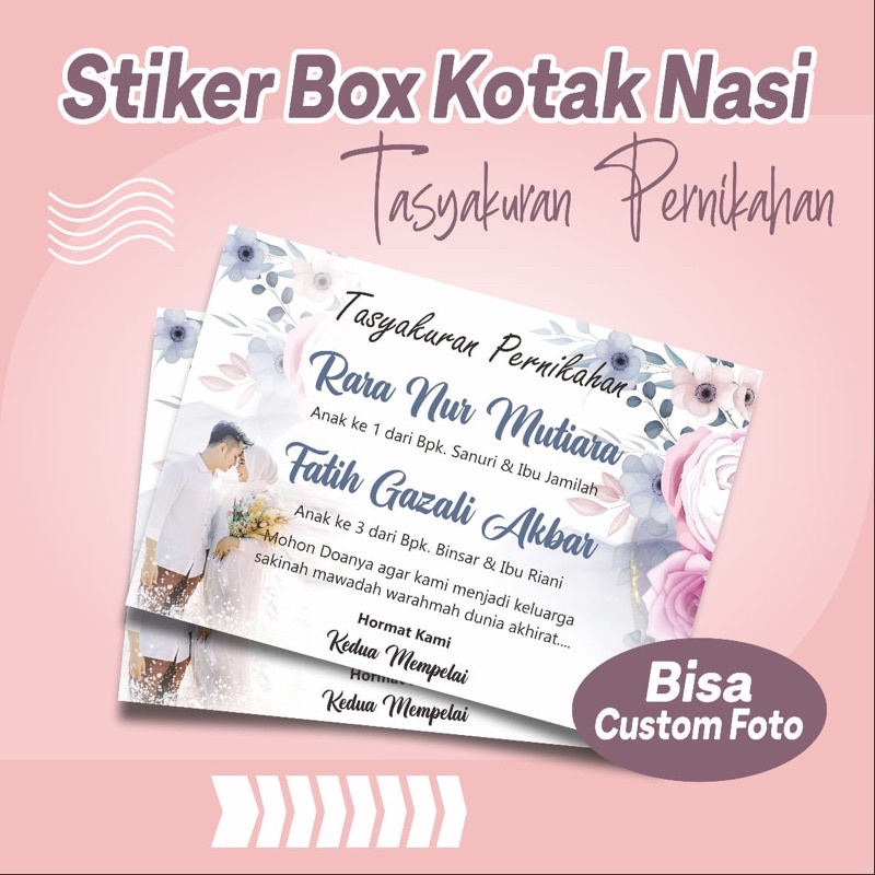 Jual Sticker Tasyakuran Pernikahan Nasi Kotak Ucapan 0742