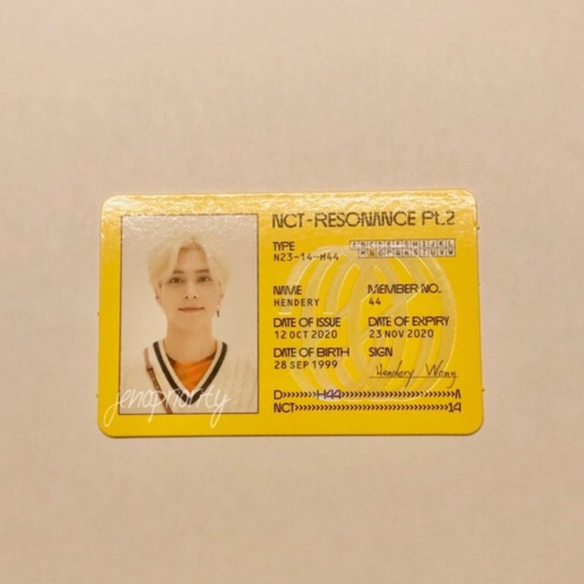 ID CARD HENDERY DEPARTURE