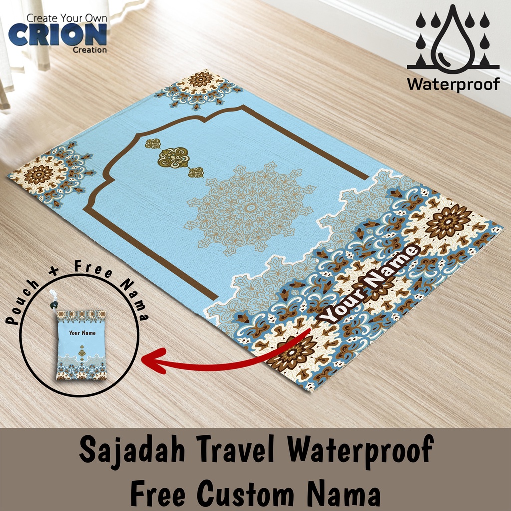 Sajadah Travel Waterproof Dewasa / Bisa Custom Nama - By Crion