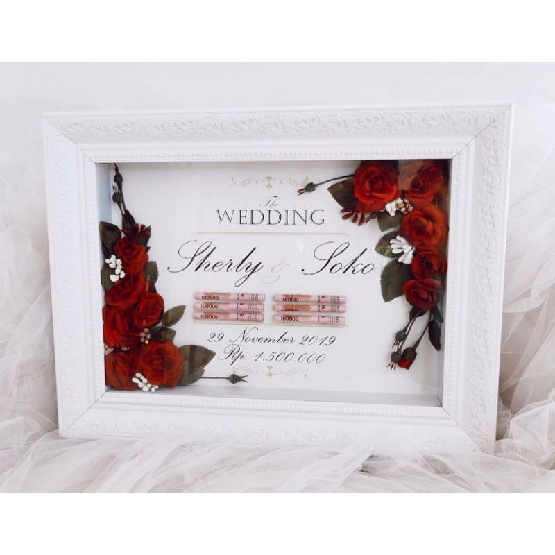 MAHAR FRAME PIGURA RUSTIC EMAS BATANG ANTAM LOGAM MULIA UANG KERTA