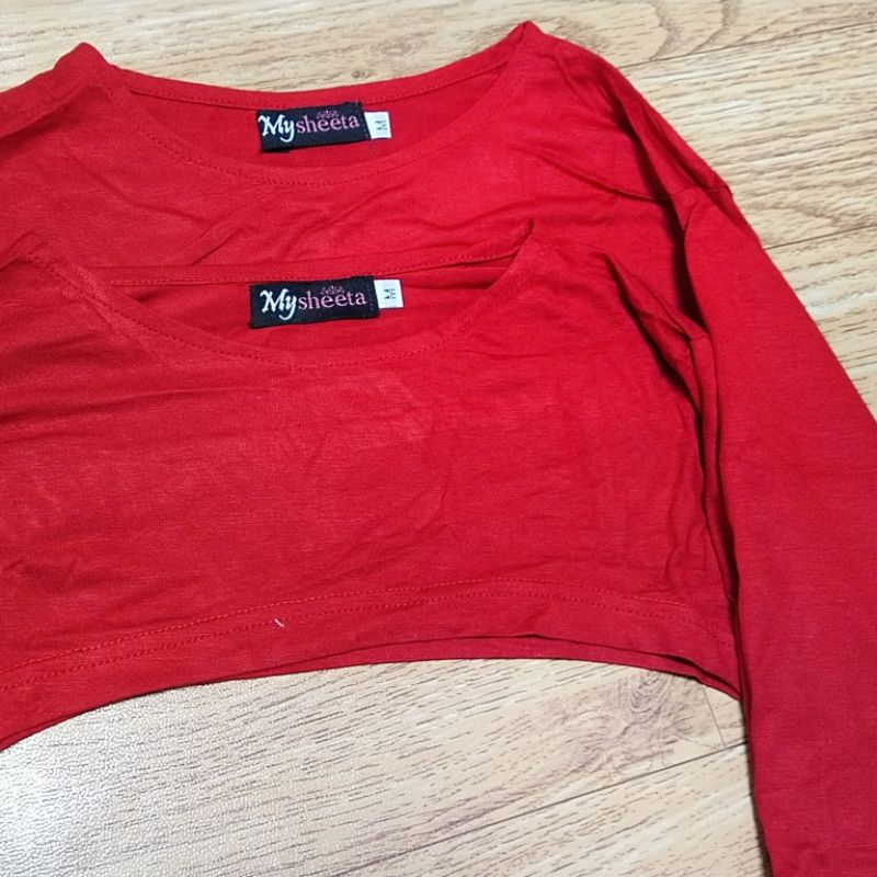 manset crop premium• manset sambung lengan bolero • manset kaos •-Merah