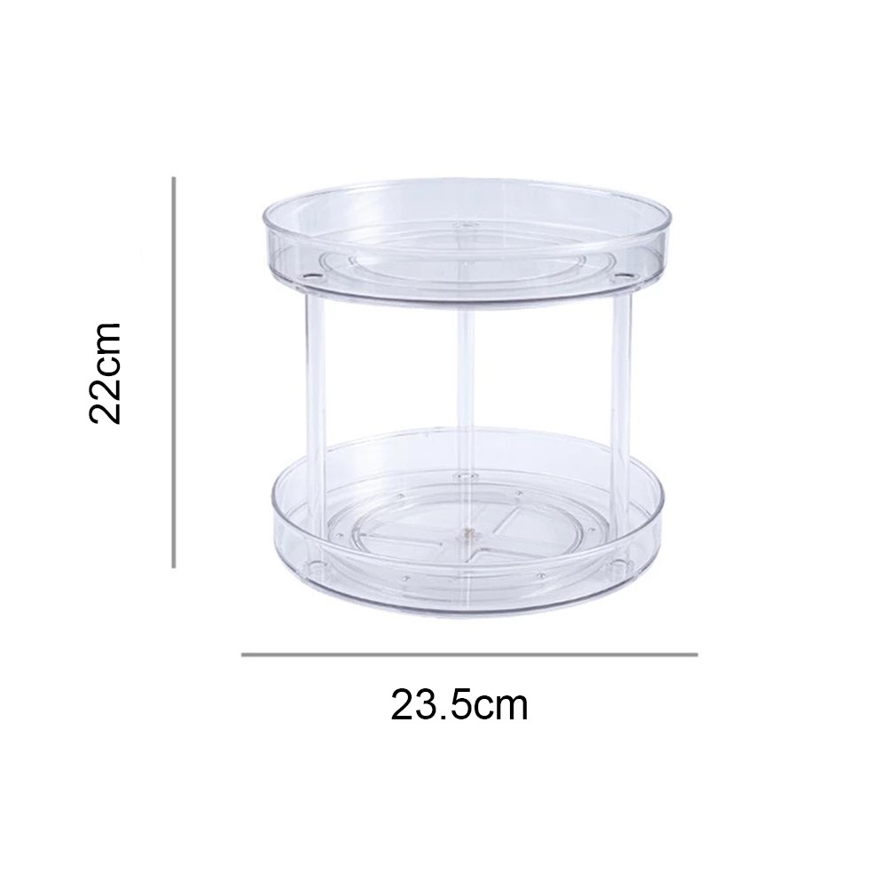 Rak Putar Serbaguna 23.5cm 2 Susun Kosmetik Bumbu